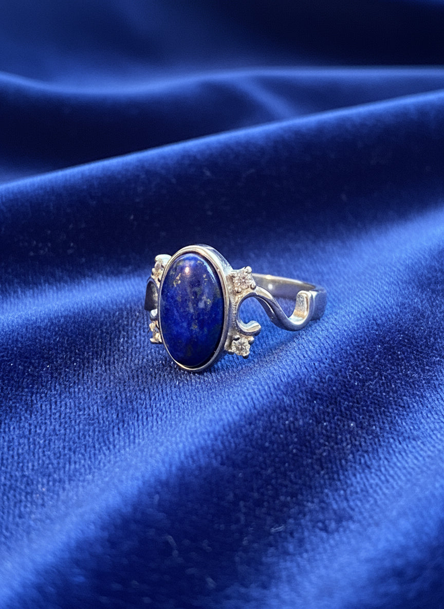 The Elena Natural Oval Lapis Lazuli Ring