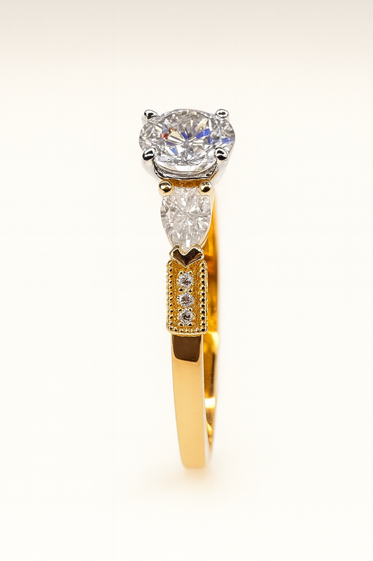 Two-toned Vintage Style Engagement Ring