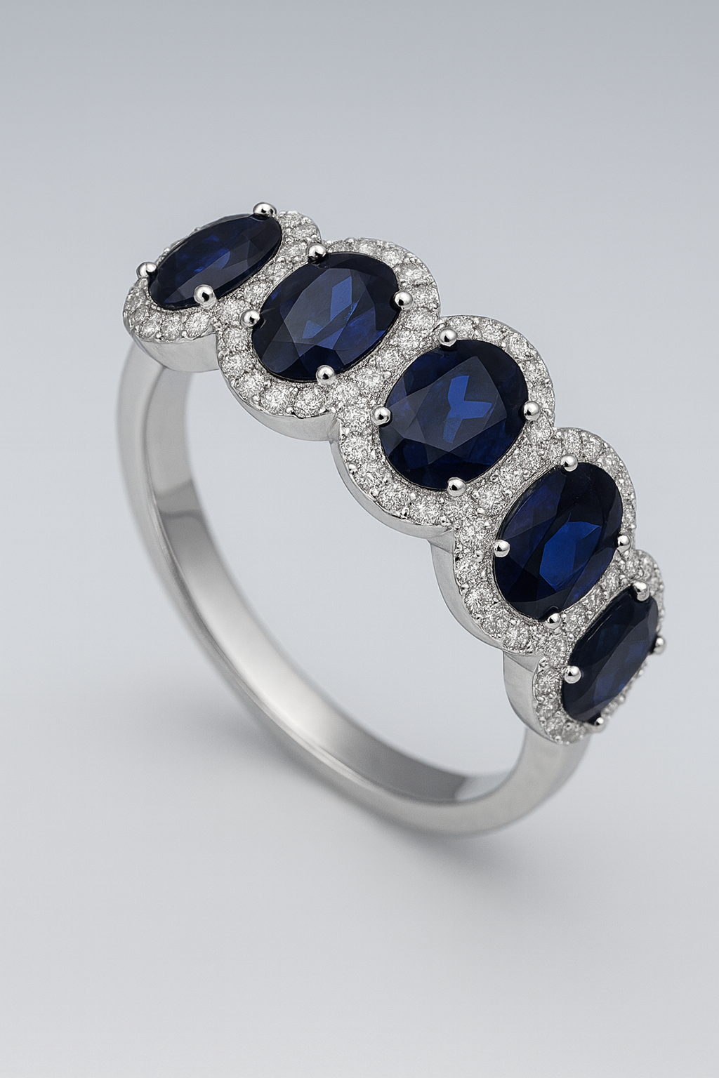 Sapphire & Moissanite Ring