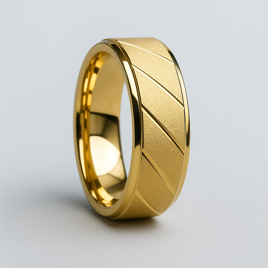 Men's Gold Tungsten Carbide band