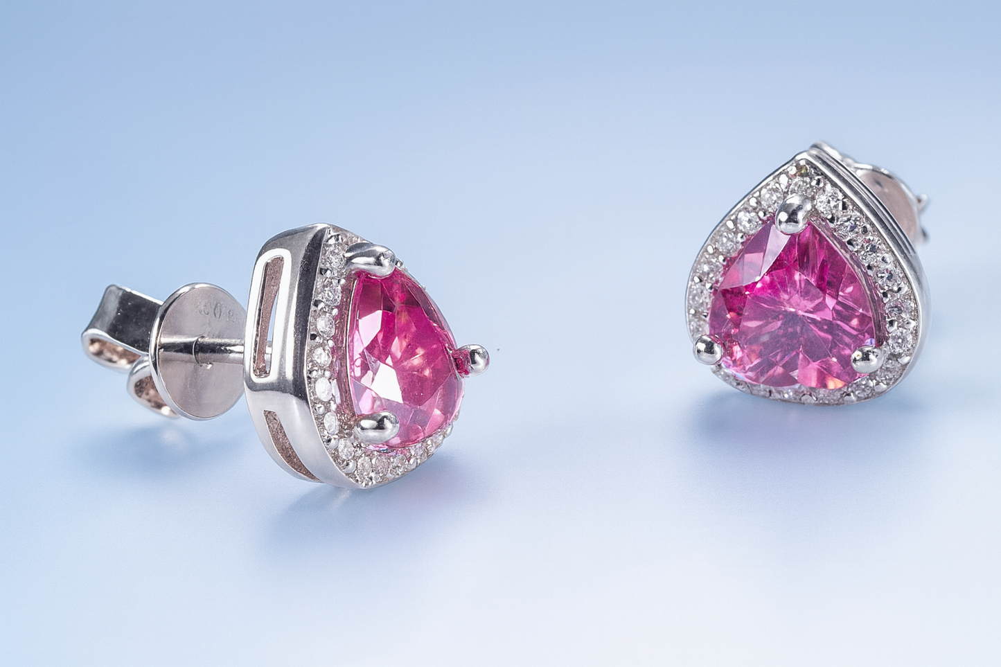 Pink Moissanite Stud Earrings