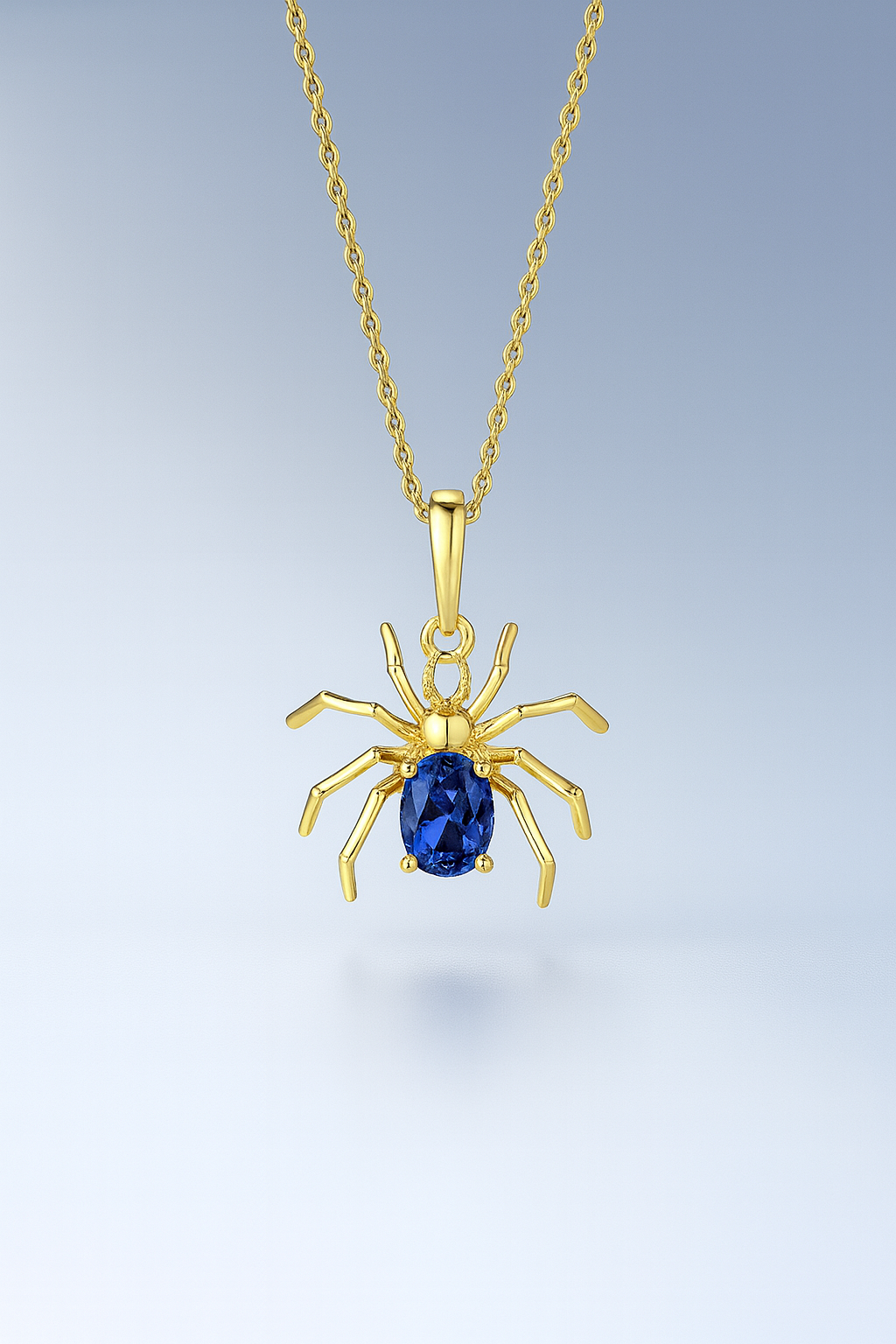 Seasonal Sapphire Spider Necklace