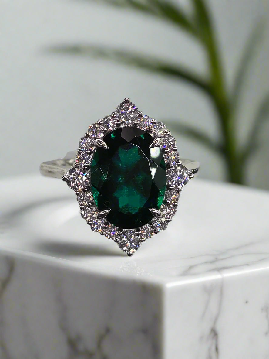 Unique Emerald Engagement Ring