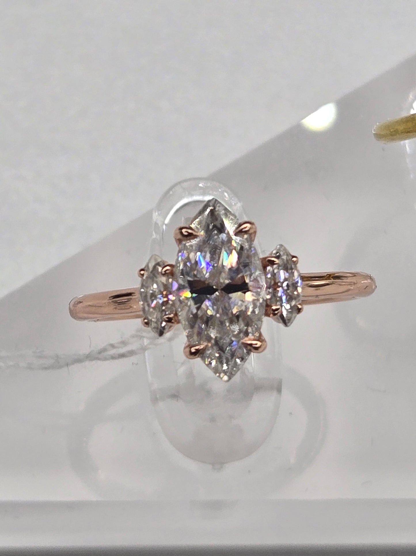 Three stone Marquise Engagement Ring