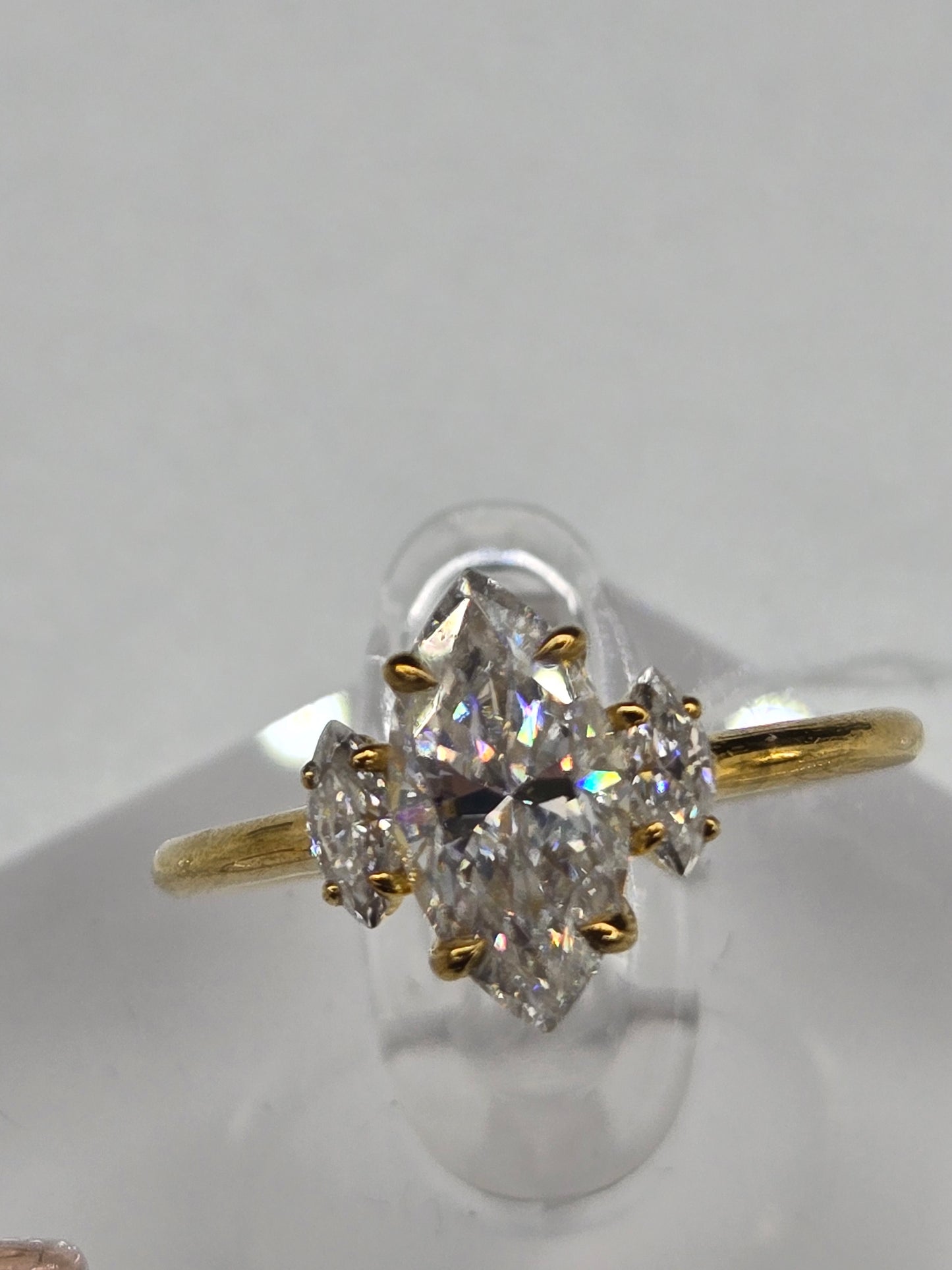 Three stone Marquise Engagement Ring