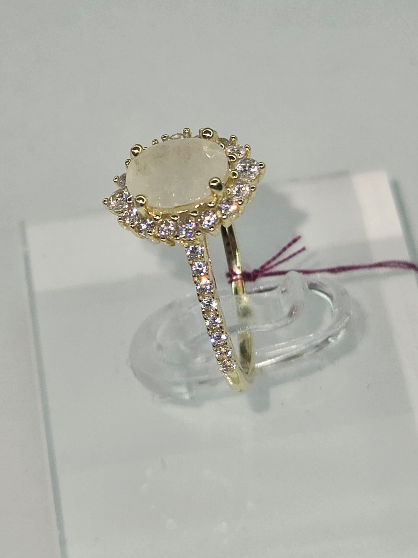 Milky Blue Moonstone Ring