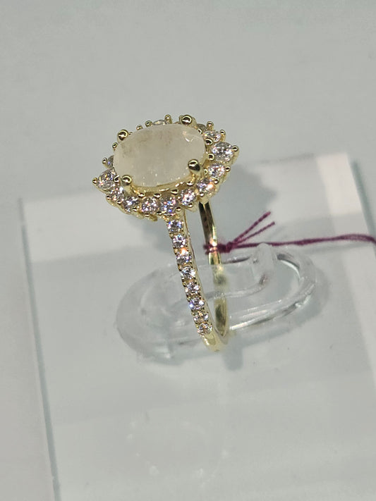 Milky Blue Moonstone Ring