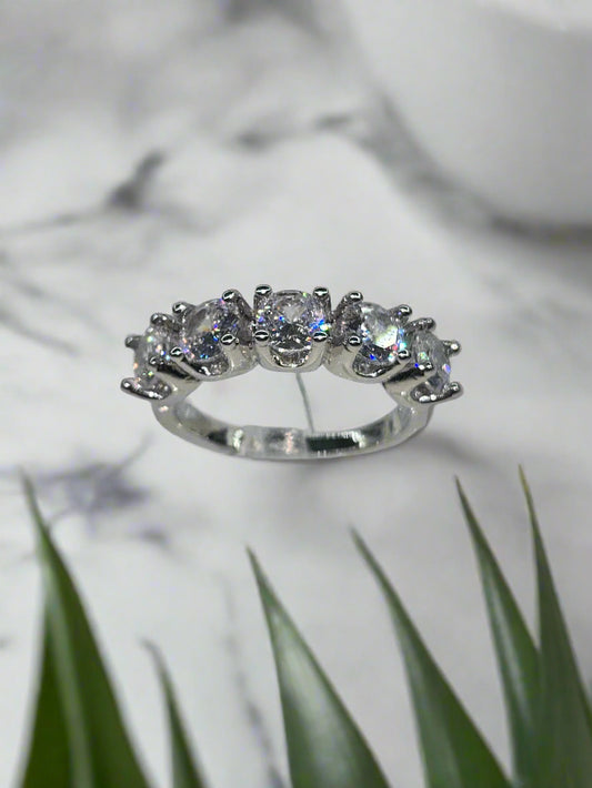 Moissanite Half Eternity Band