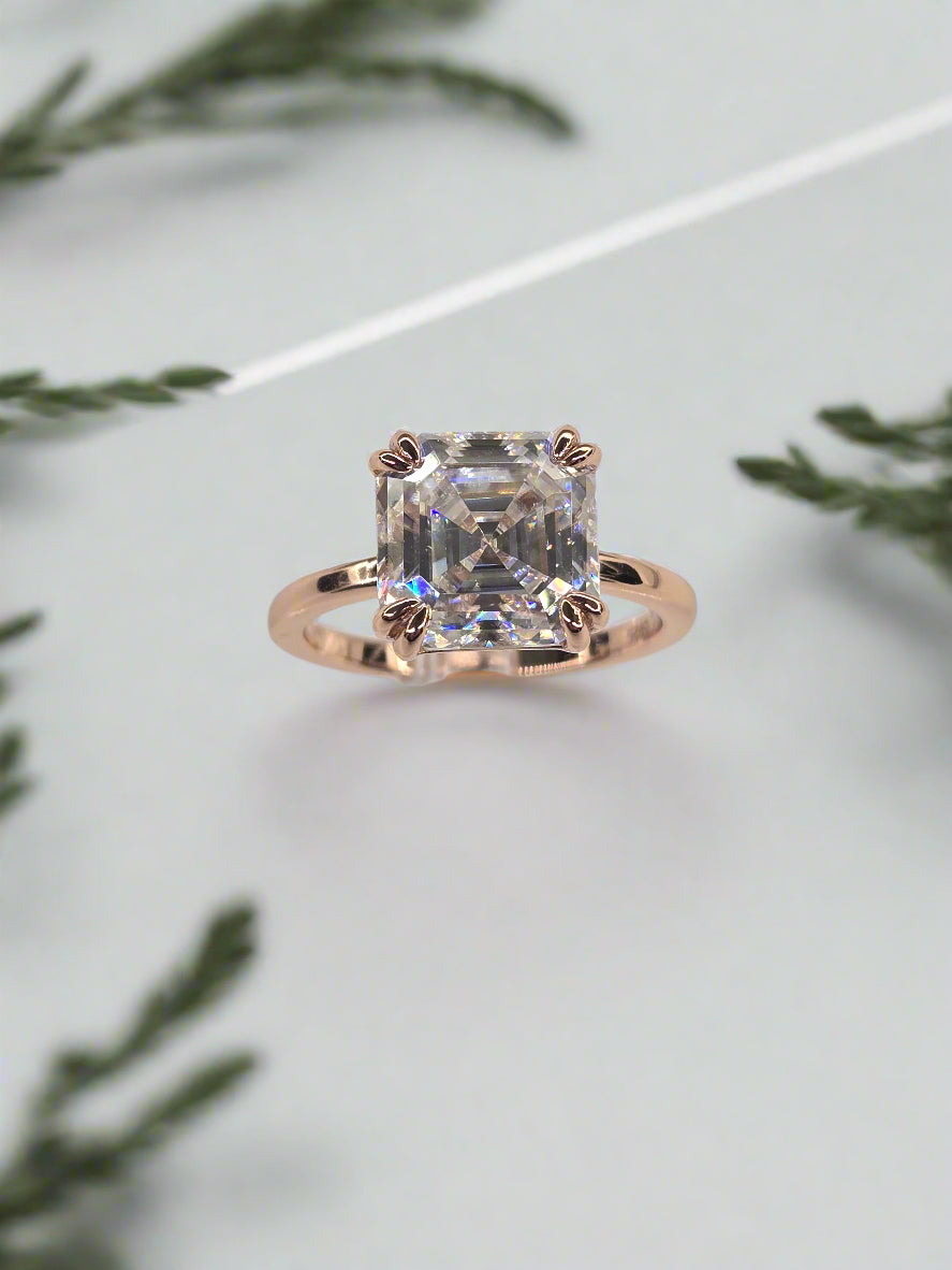 Asscher Cut Solitaire Engagement Ring