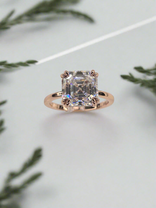 Asscher Cut Solitaire Engagement Ring