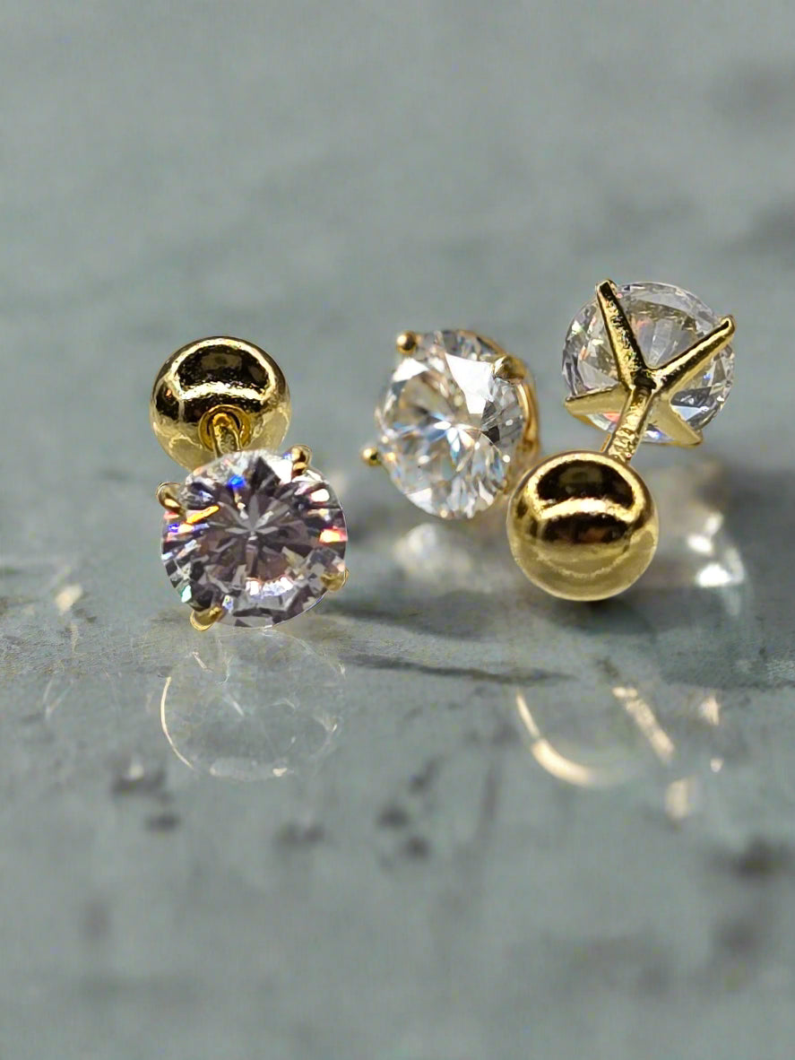 Gold Dipped Stud Earrings