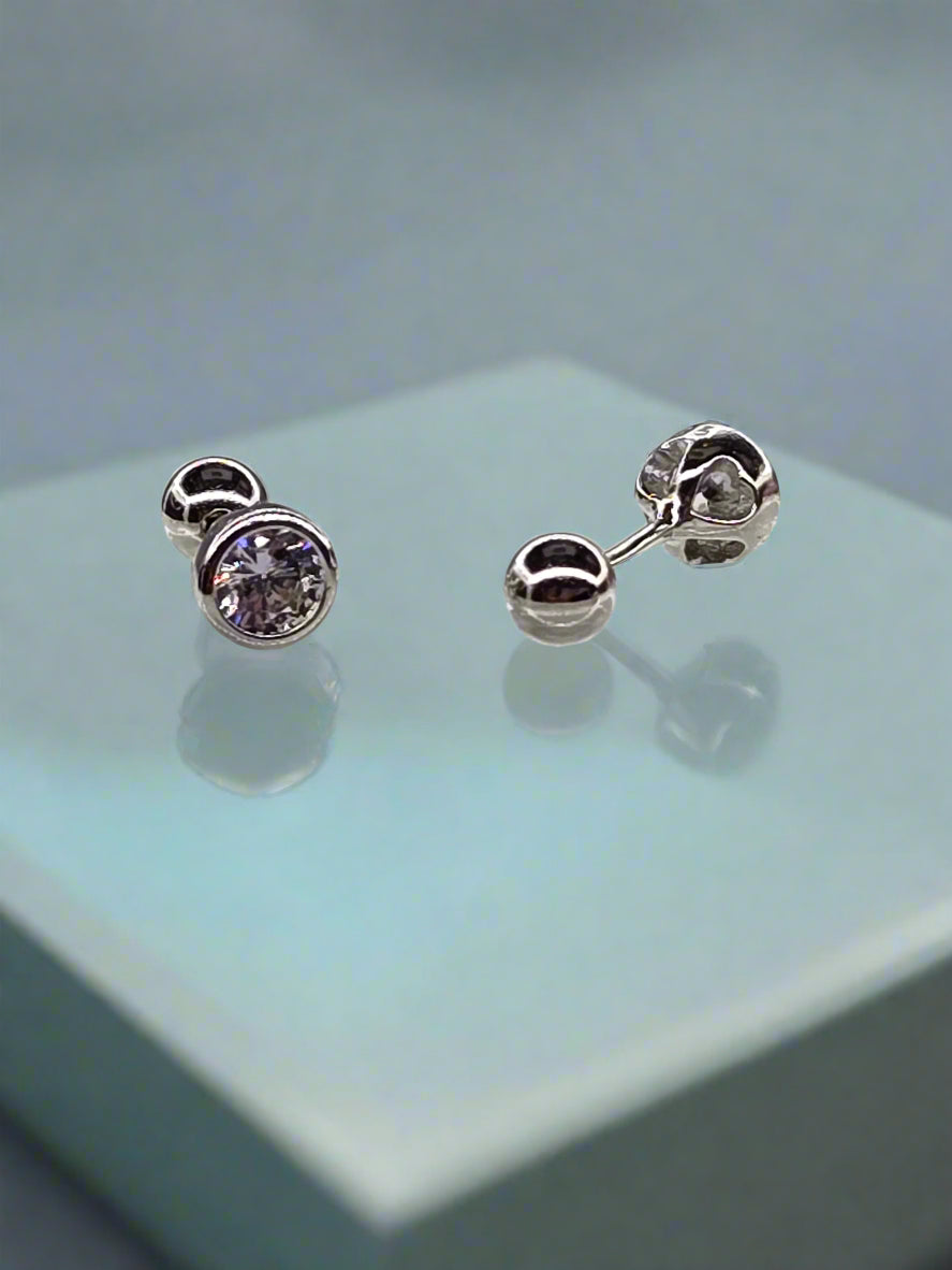 Channel Set Stud Earrings