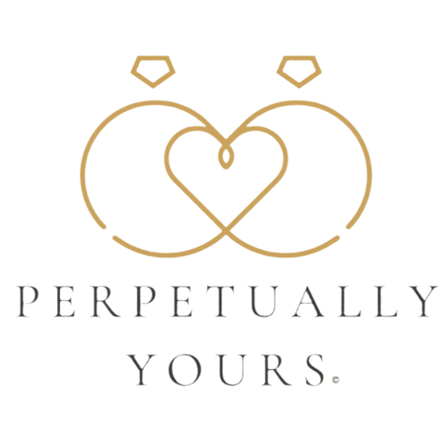 Logo with interlocking hearts and 'Perpetually Yours' text on a light background