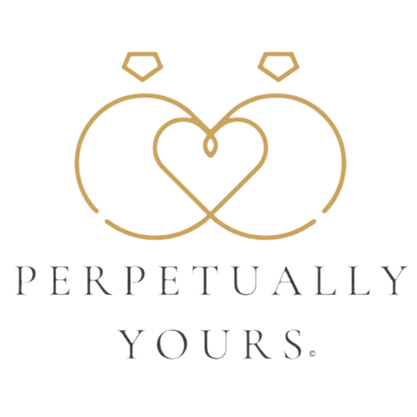 Logo with interlocking hearts and 'Perpetually Yours' text on a light background