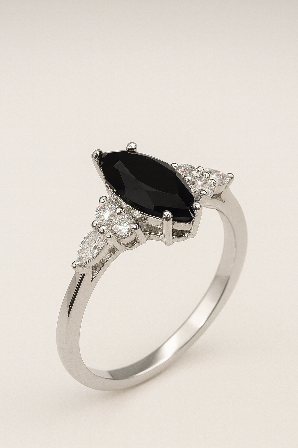 Black Onyx Marquise cut ring