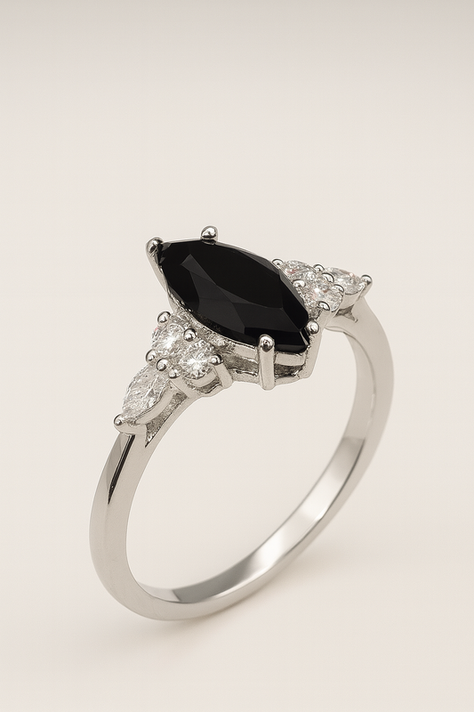 Black Onyx Marquise cut ring