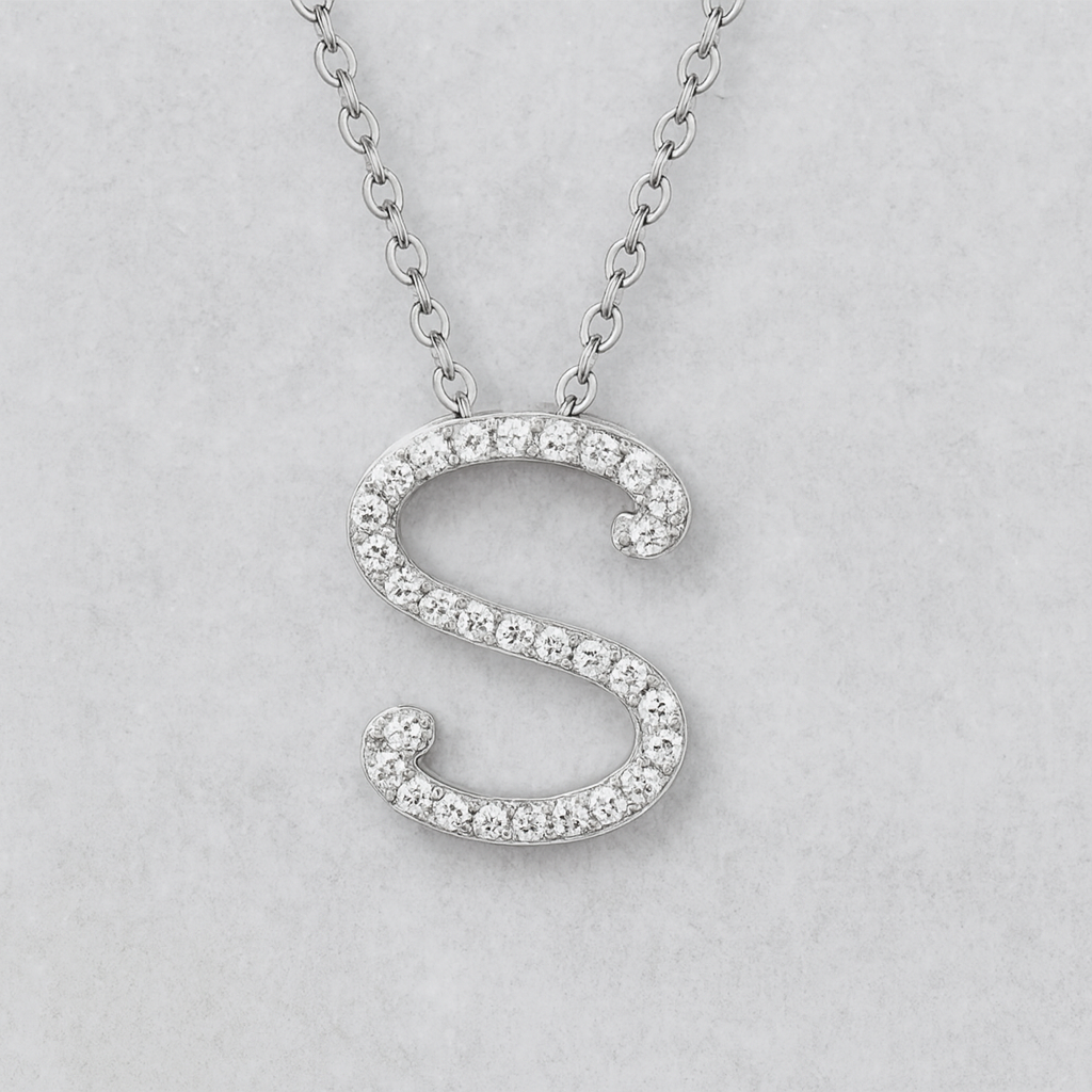 Custom Moissanite Letter Necklace Pendant
