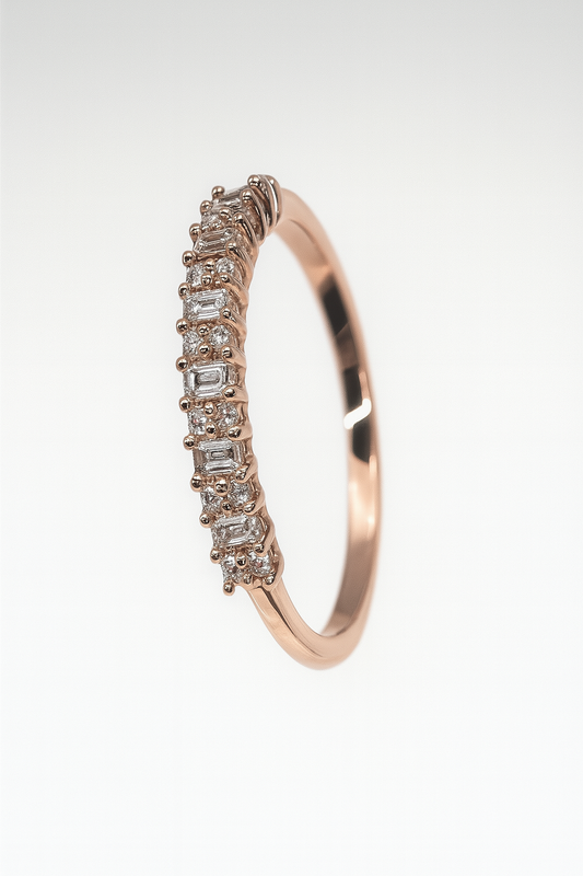 Rose Gold Moissanite Band