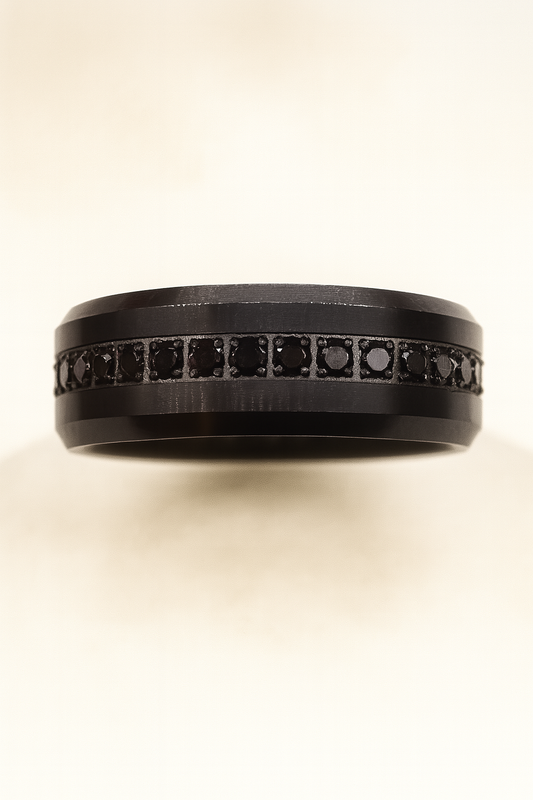 Men's Black Tungsten Eternity Band