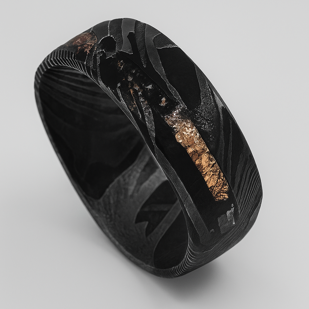 Men's Two-Tone Damascus Band