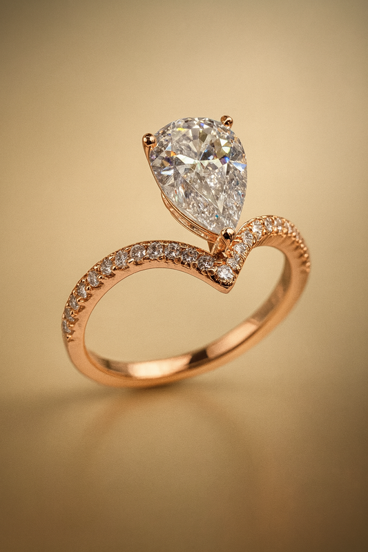 Unique Curved Engagement Ring