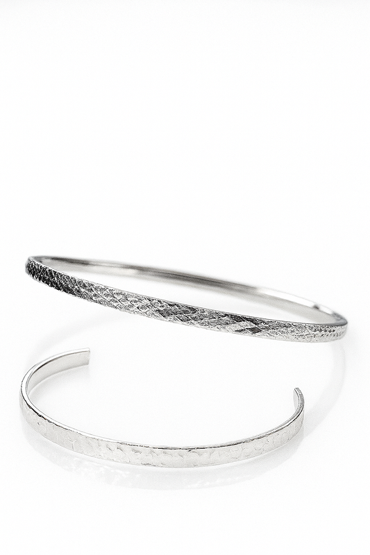 Stamped Silver Cuff