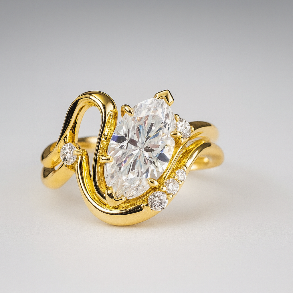 Unique Bridal Engagement Ring Set