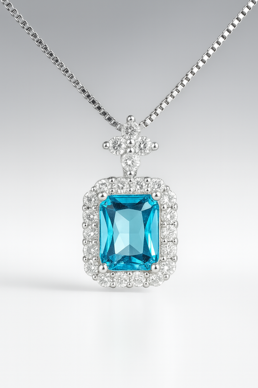 Aquamarine Gemstone Pendant Necklace