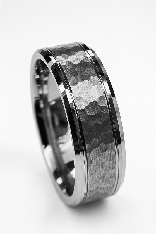 Men's Hammered Tungsten Band