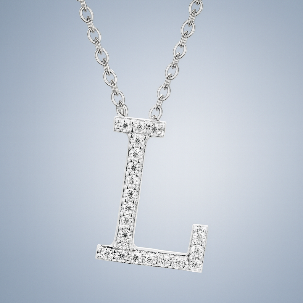 Custom Moissanite Letter Necklace Pendant