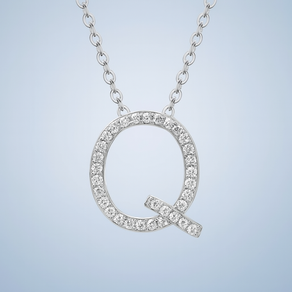 Custom Moissanite Letter Necklace Pendant