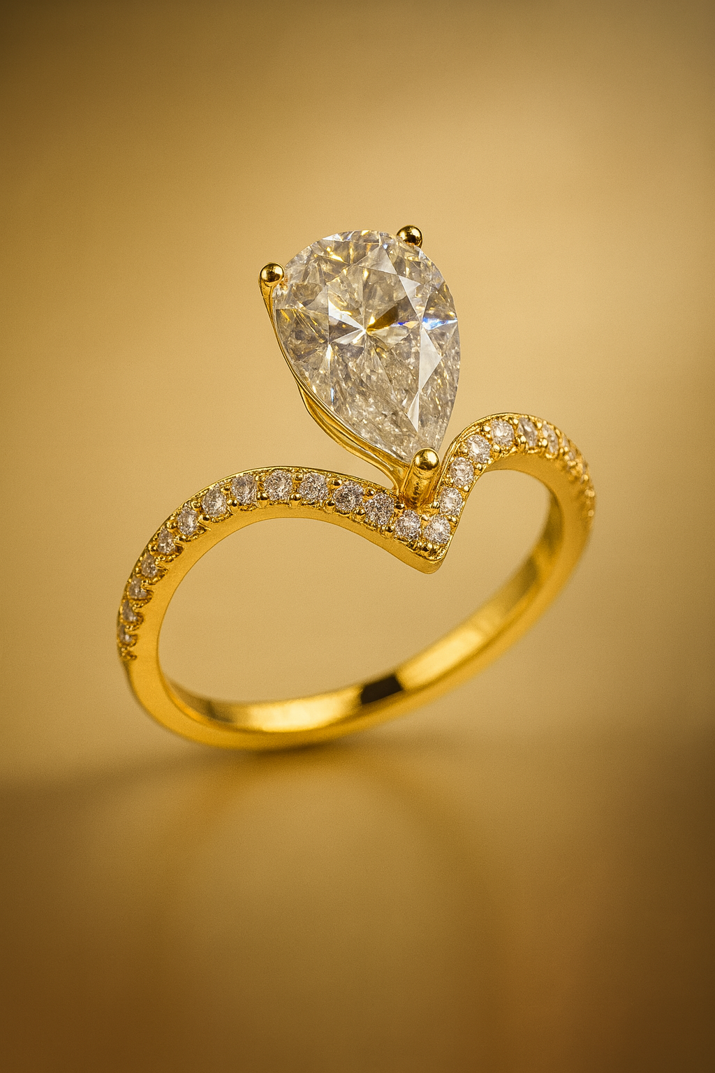 Unique Curved Engagement Ring