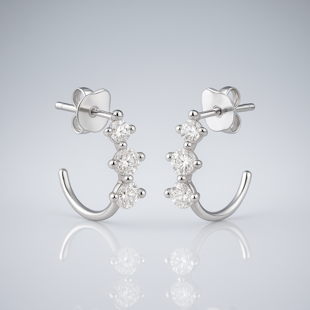 Petite Open Hoop Stud Earrings