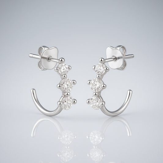 Petite Open Hoop Stud Earrings
