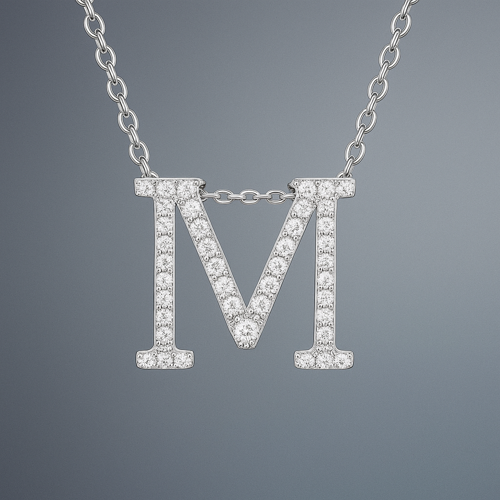 Custom Moissanite Letter Necklace Pendant