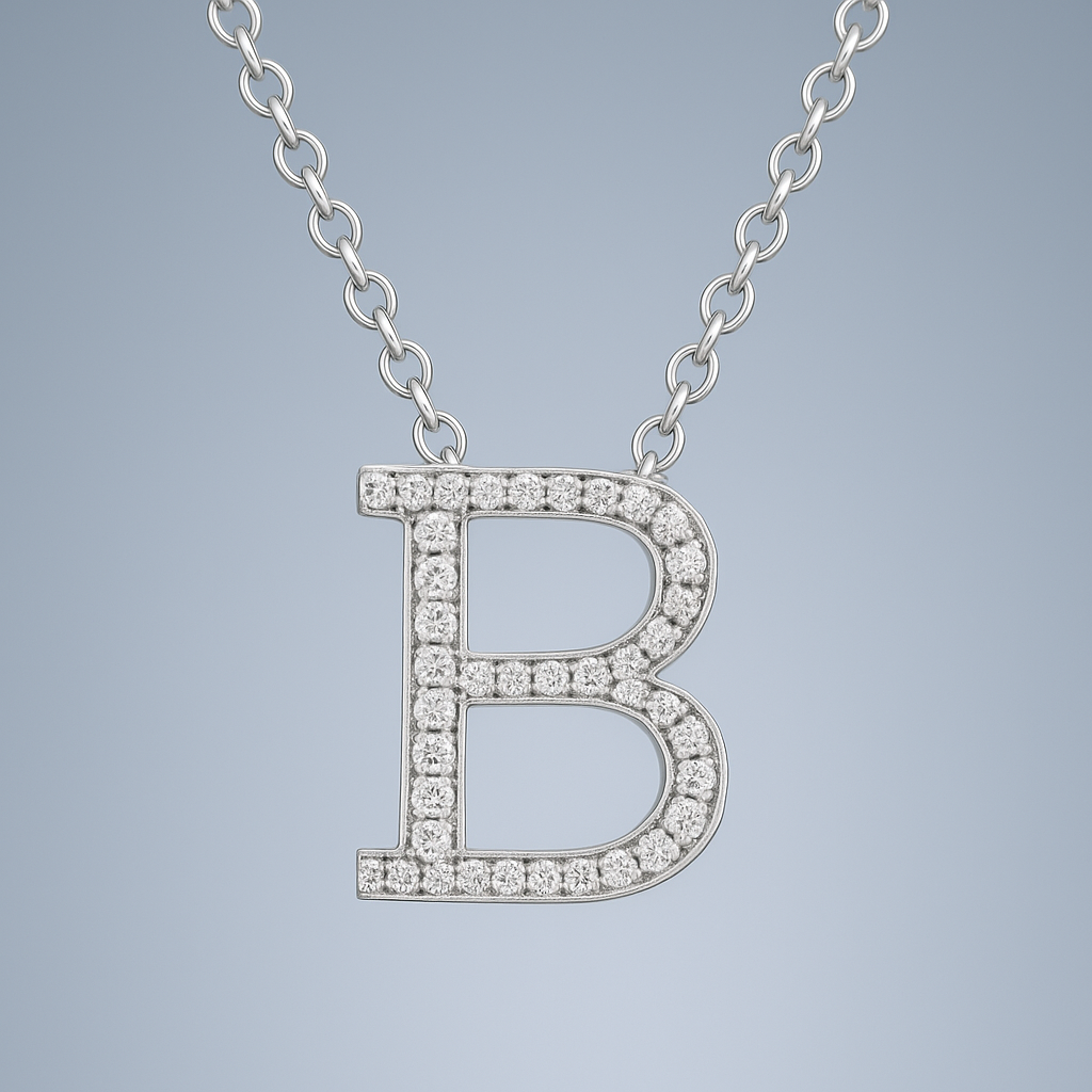 Custom Moissanite Letter Necklace Pendant