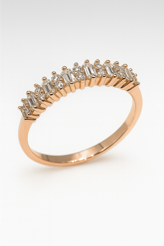 Rose Gold Moissanite Band