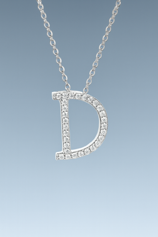 Custom Moissanite Letter Necklace Pendant