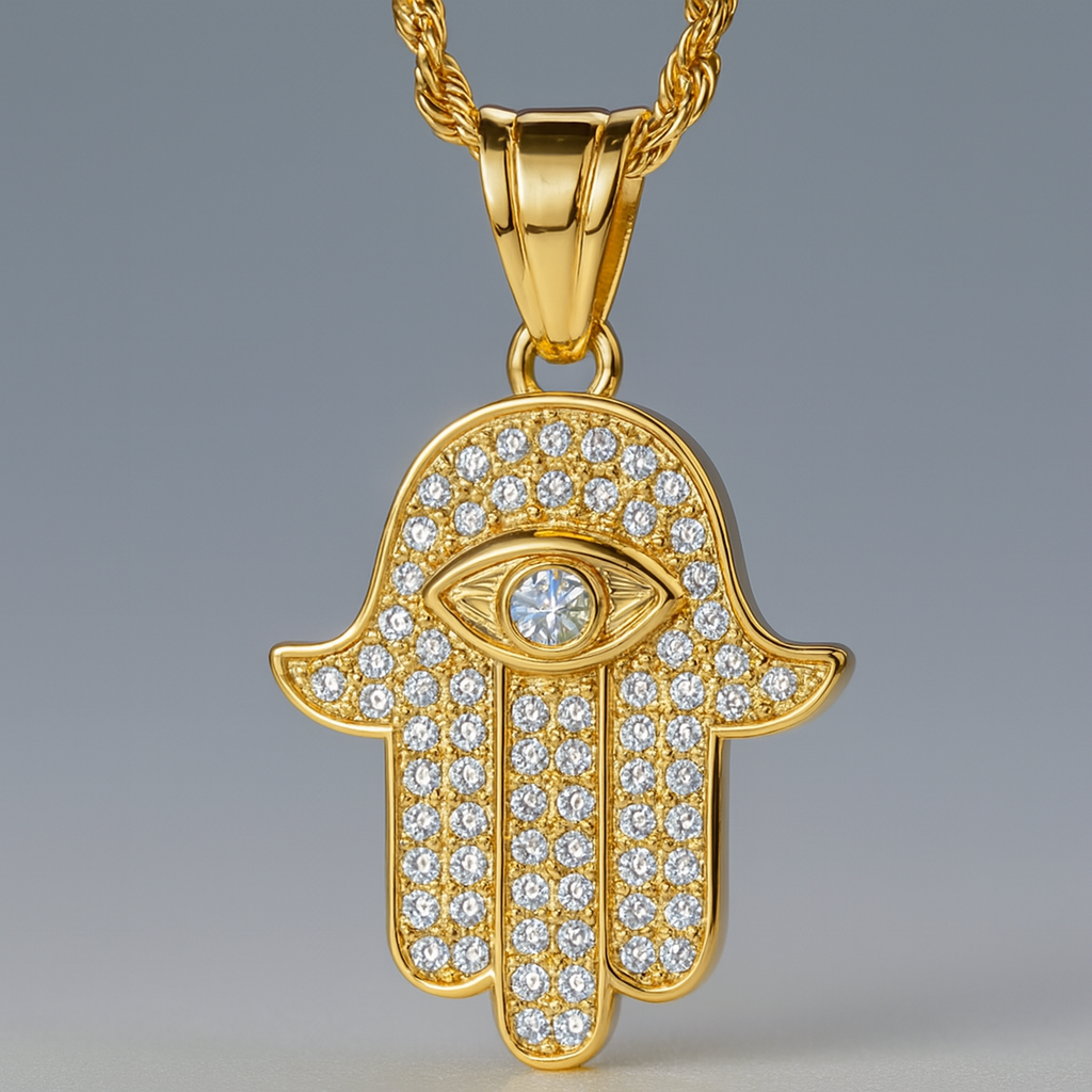 Turkish Evil Eye & Hamsa Pendant Necklace