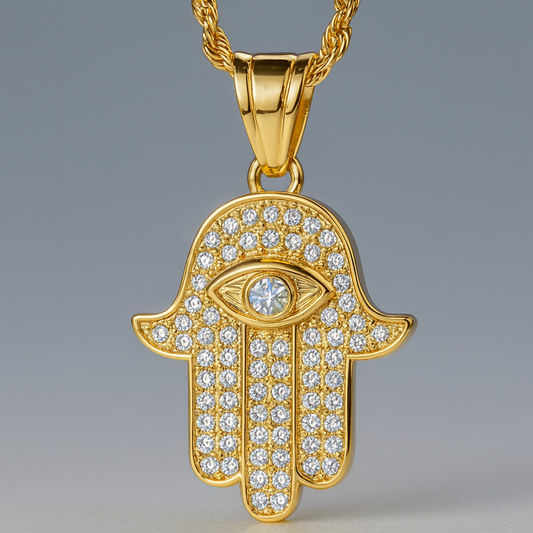 Turkish Evil Eye & Hamsa Pendant Necklace