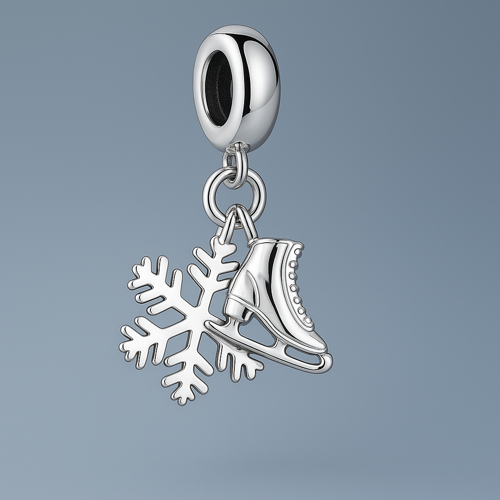 Seasonal Snowflake & Ice Skate Charm