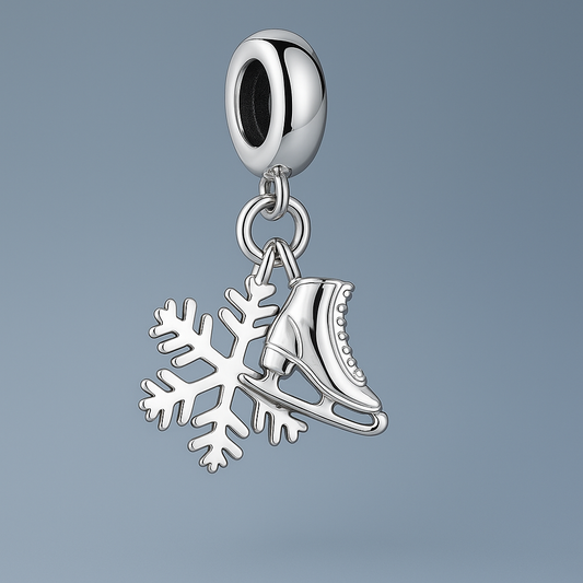 Seasonal Snowflake & Ice Skate Charm