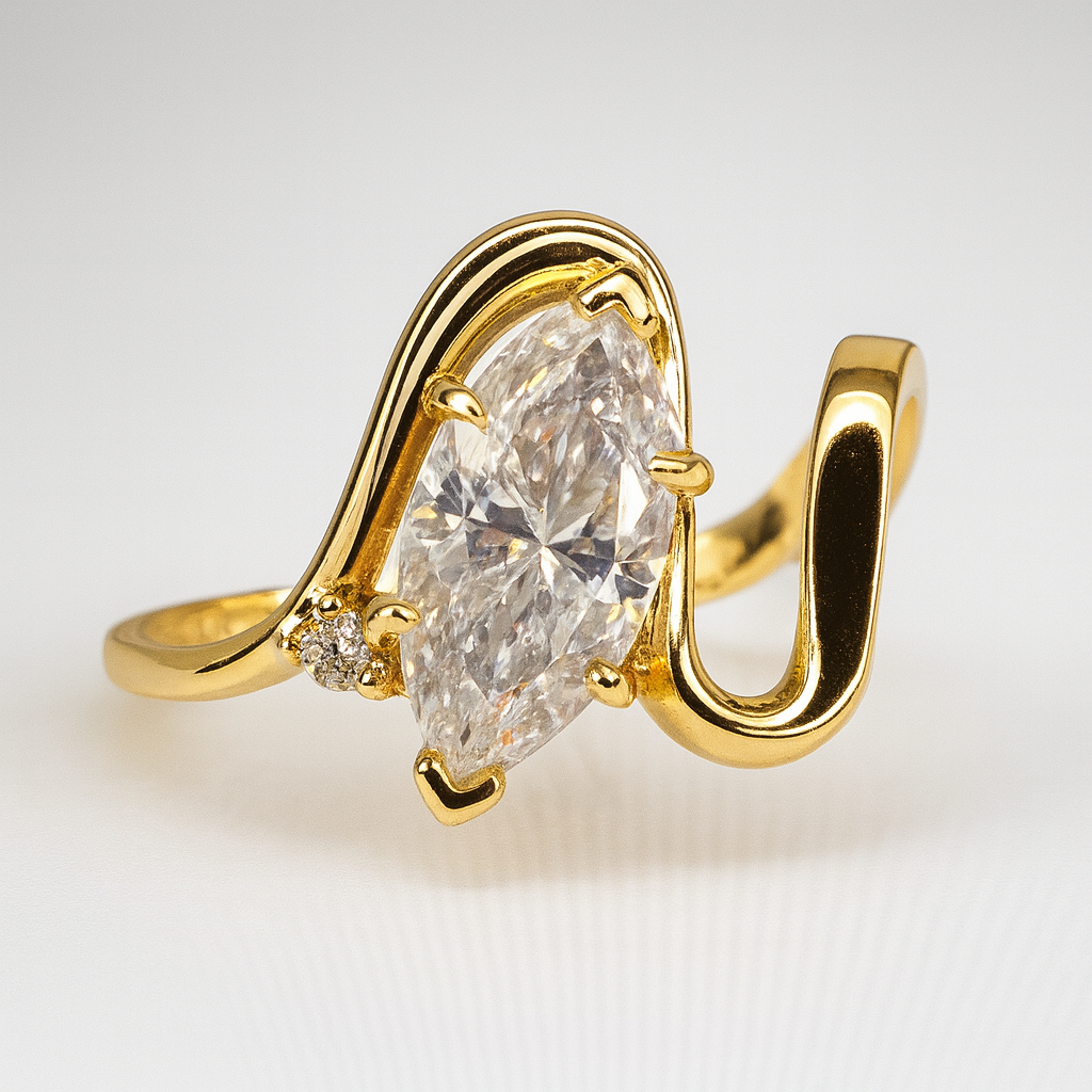 Unique Bridal Engagement Ring Set