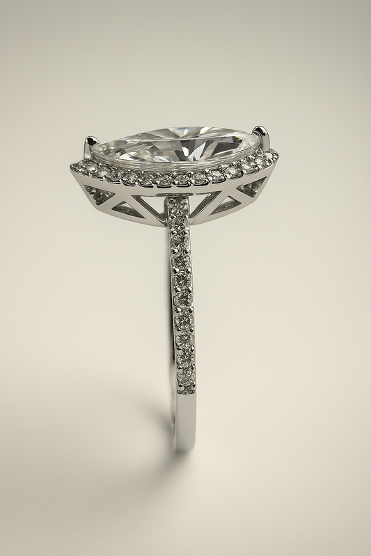 Marquise Halo Engagement Ring
