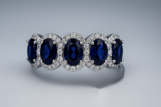 Sapphire & Moissanite Ring