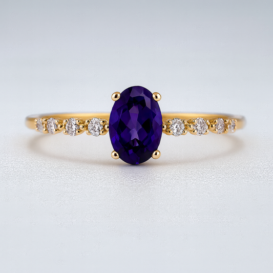 Purple Stone Stackable Fashion Ring