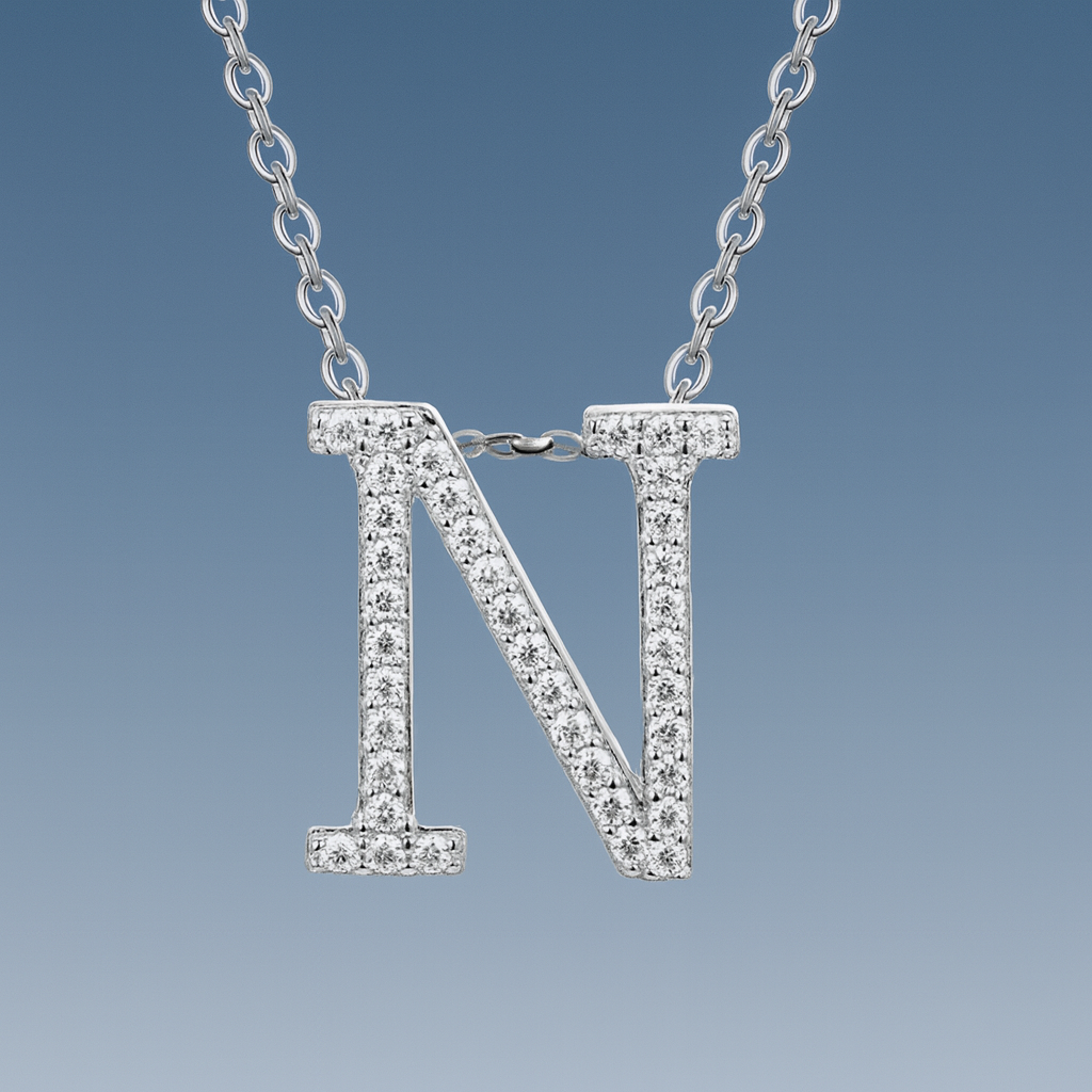 Custom Moissanite Letter Necklace Pendant