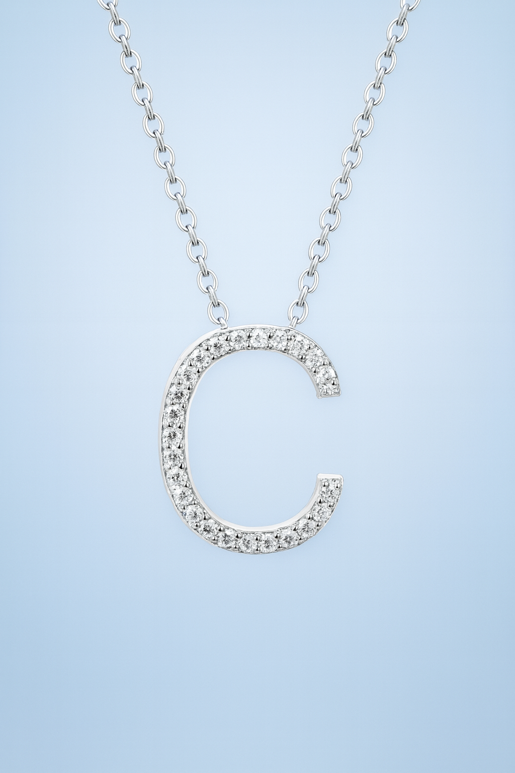 Custom Moissanite Letter Necklace Pendant